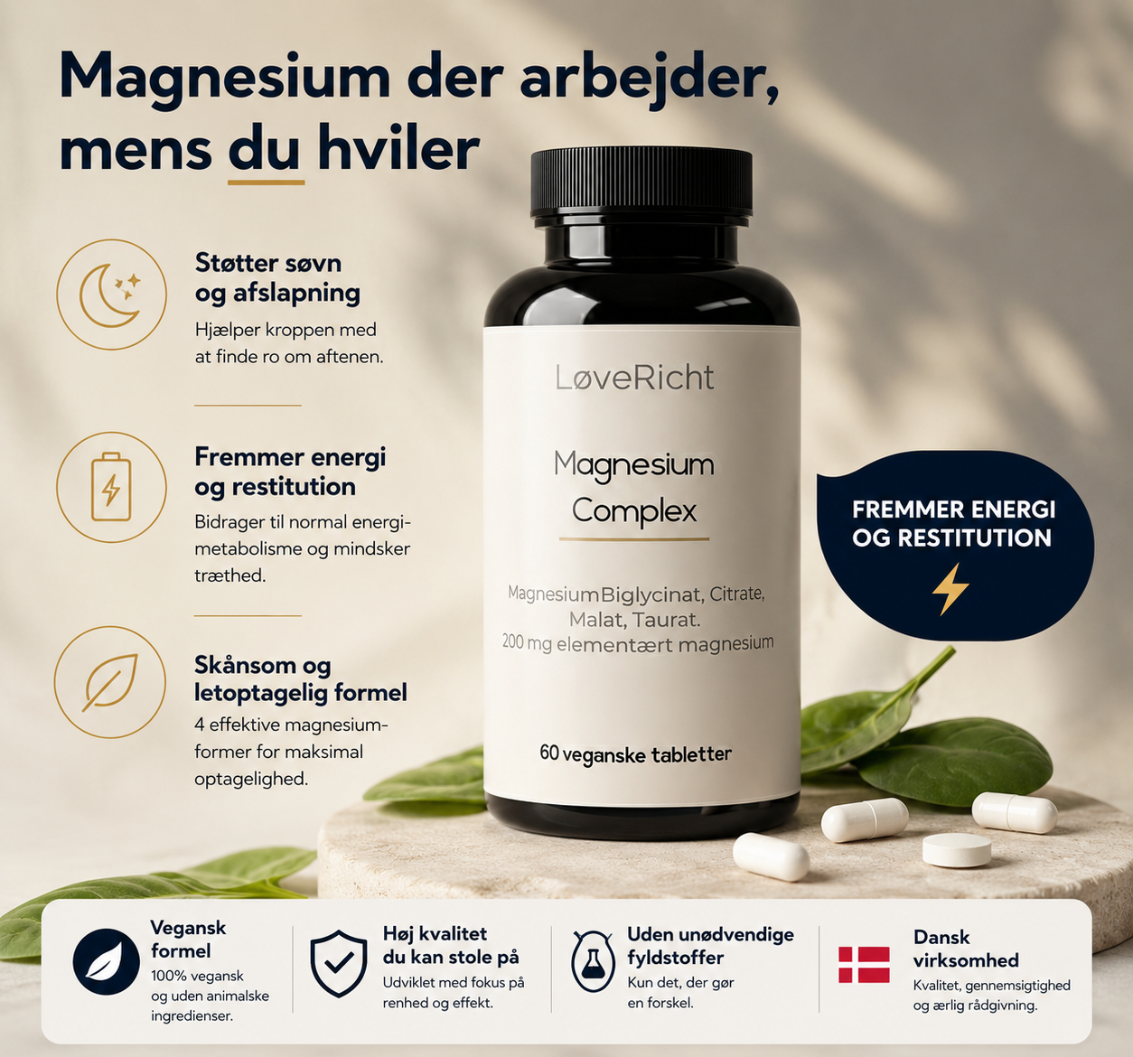 LøveRicht Magnesium Complex 60 vegan tablets